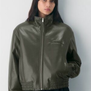 Aritzia Wilfred Josephine Bomber Jacket - Unreal Leather - NEW WITH TAGS